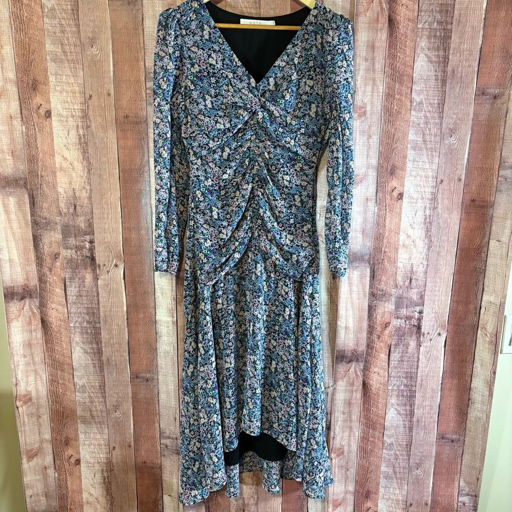 ASTR Blue Floral Midi Dress Size Small